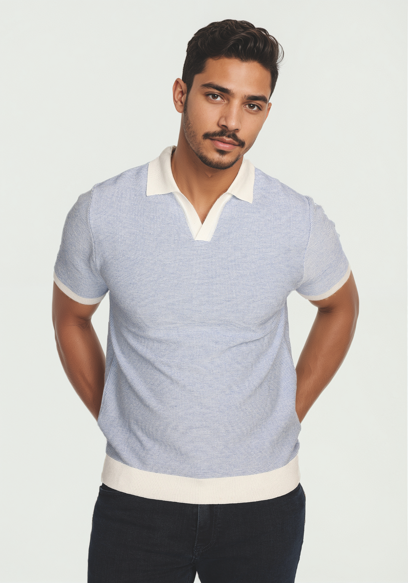 Polo Giomi Tricot Bleu Ciel