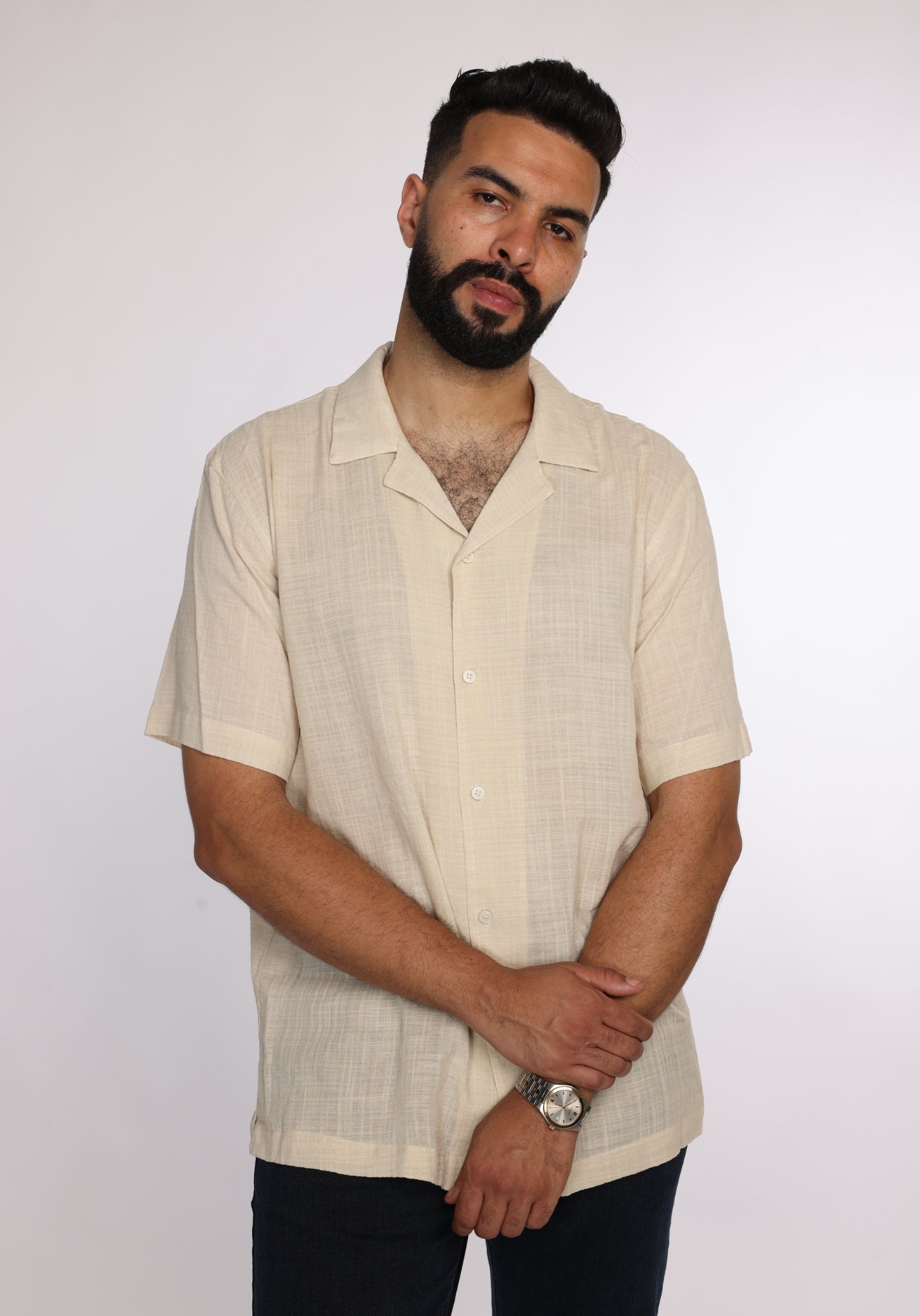 Chemise GIOMI Lin Beige clair
