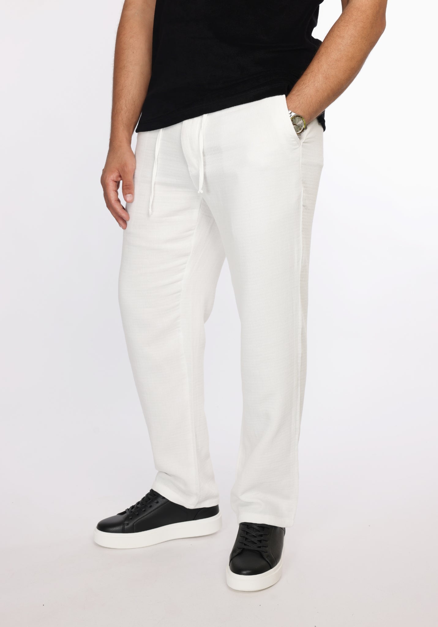 Pantalon en Lin GIOMI Blanc Cassé