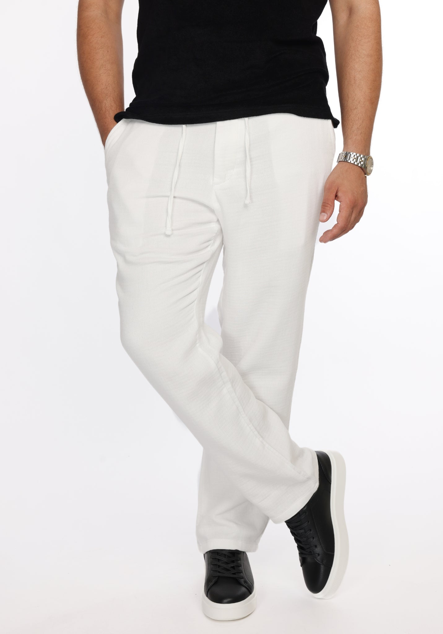 Pantalon en Lin GIOMI Beige Naturel