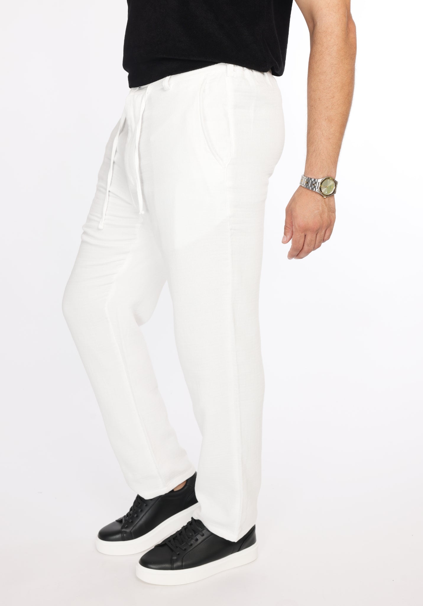 Pantalon en Lin GIOMI Beige Naturel