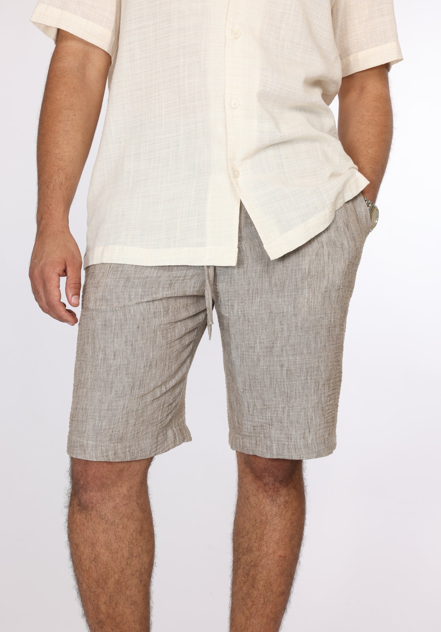 Bermuda GIOMI beige clair en Lin