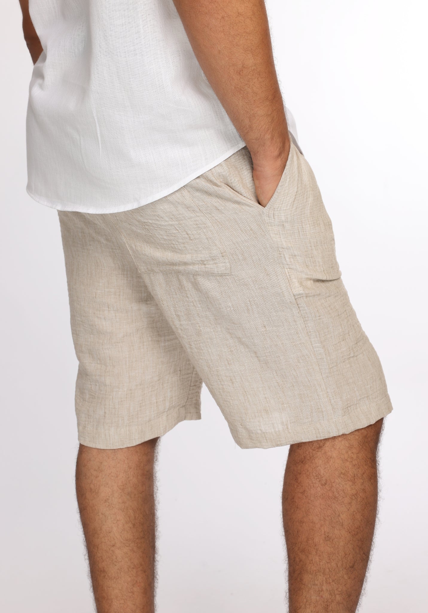 Bermuda GIOMI beige clair en Lin