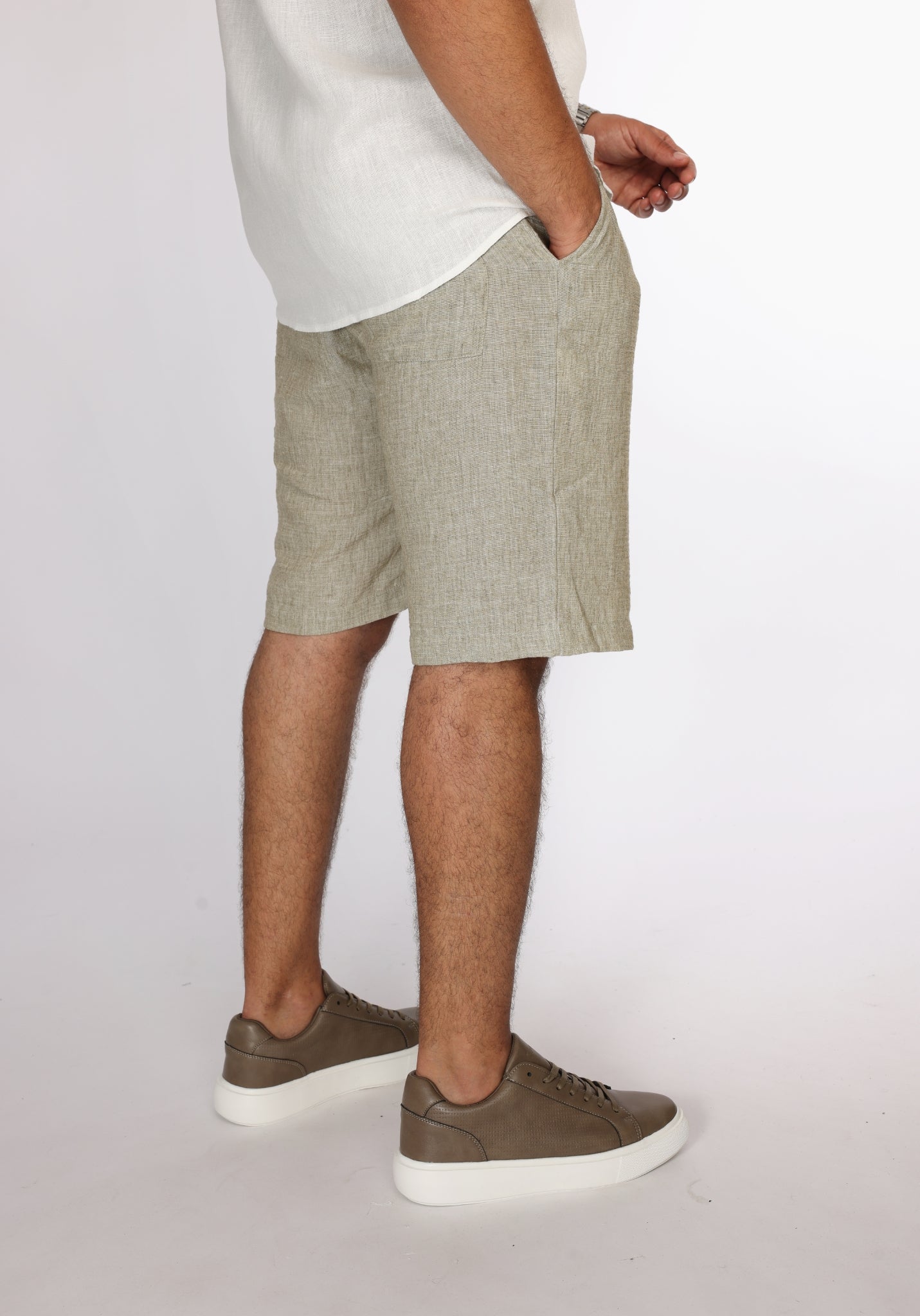 Bermuda GIOMI beige clair en Lin