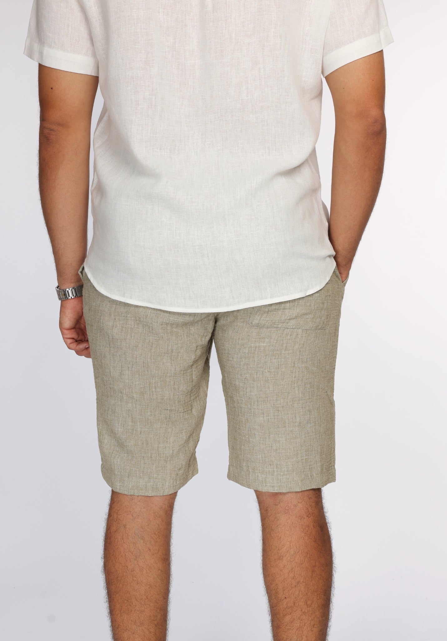 Bermuda GIOMI beige clair en Lin