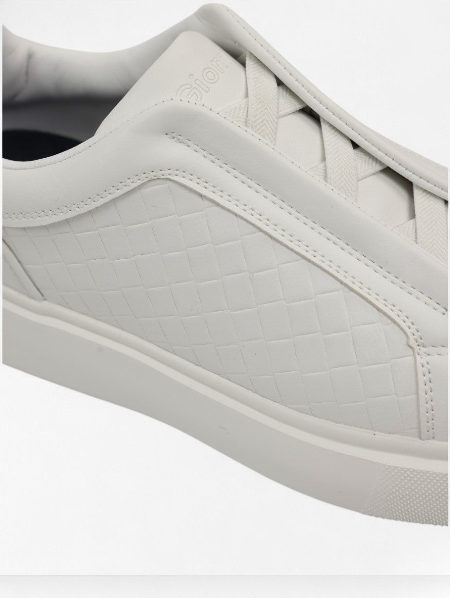 Baskets Blanc Matelassé Quadrillé
