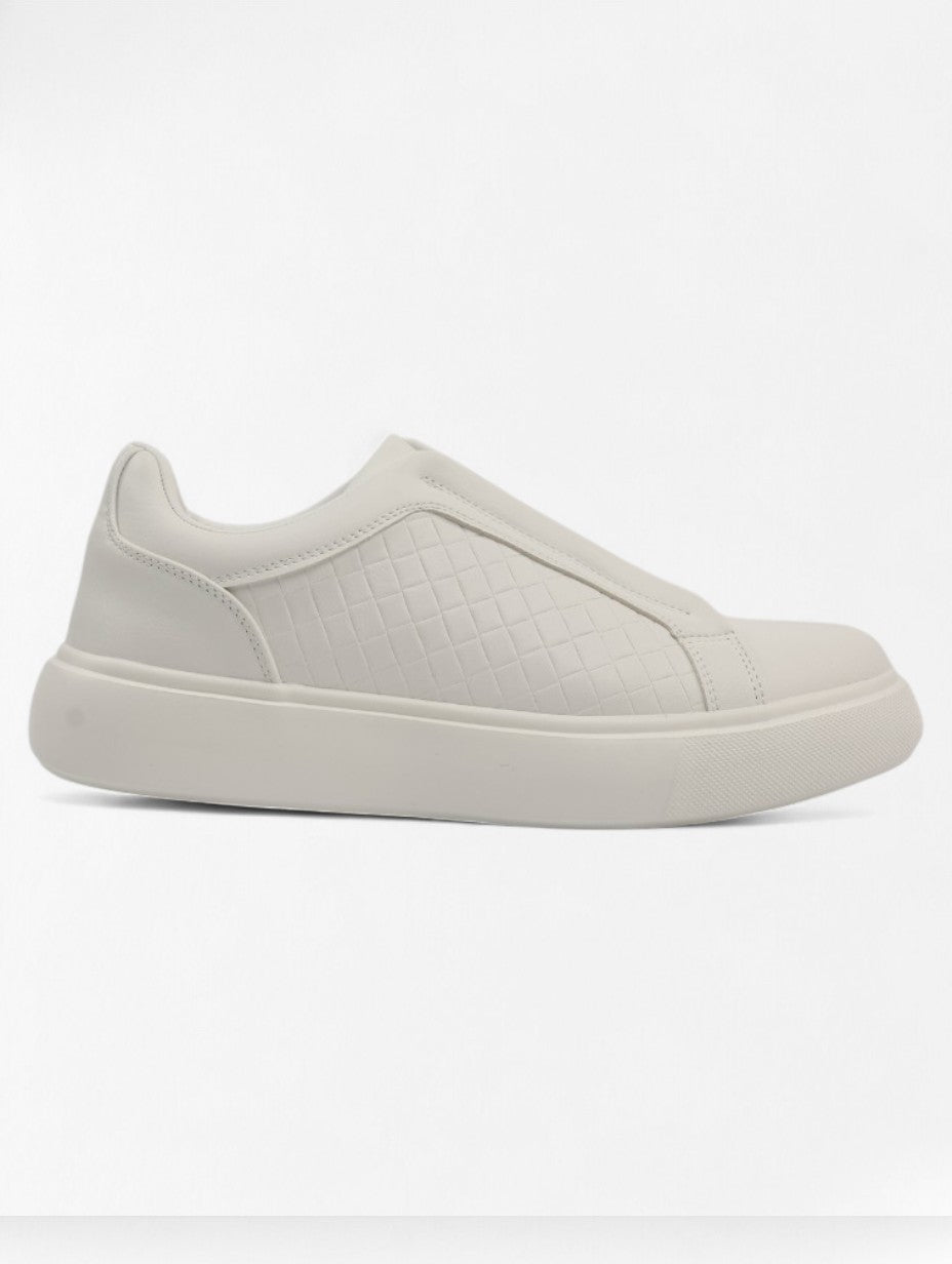 Baskets Blanc Matelassé Quadrillé