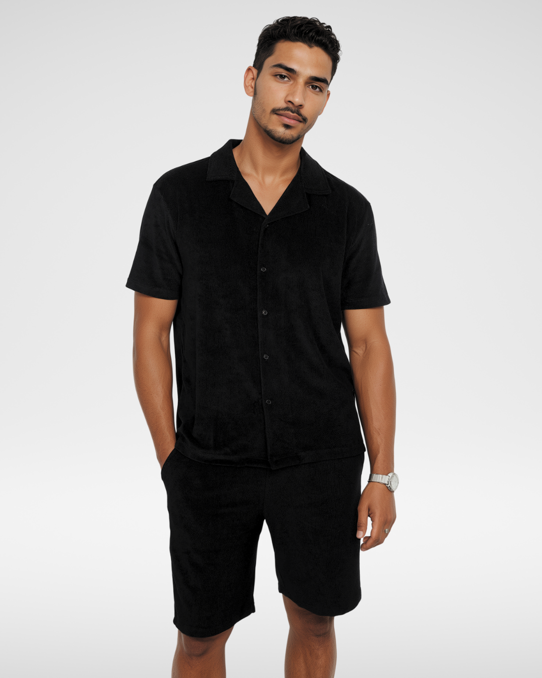 Ensemble Giomi en Velours de Coton Noir
