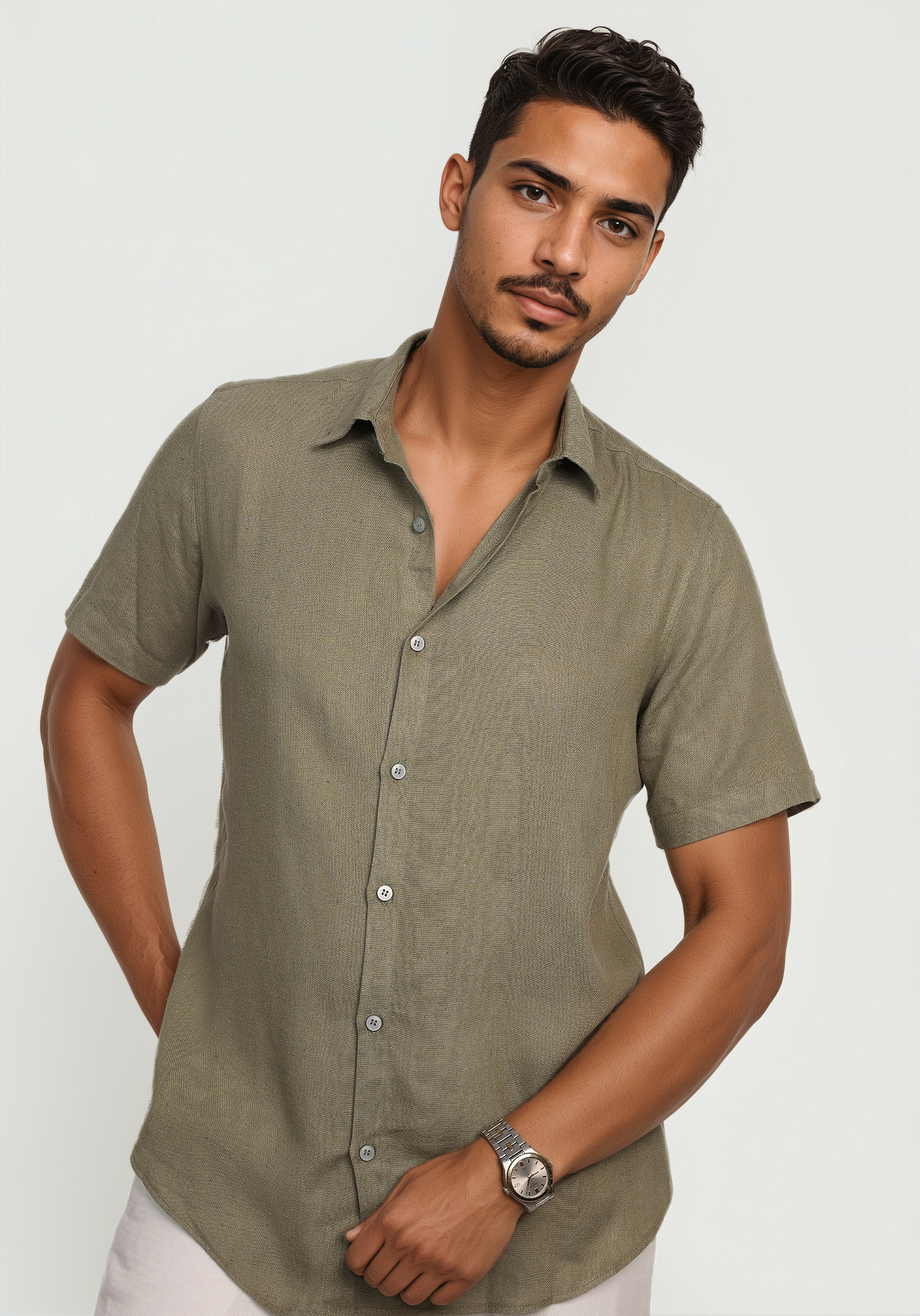 Chemise GIOMI Amalfi Vert Sauge